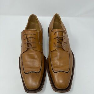 Mezlan Men's Cognac Leather Lace-Up Derby Shoes